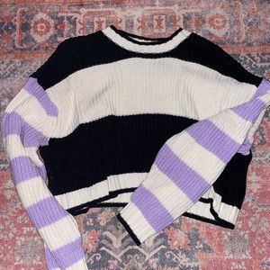 American Eagle Striped Cropped Sweater